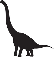 Majestic Silhouette of a Long-Necked Dinosaur A Prehistoric Giant
