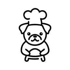 Minimal dog paw print seamless pattern, line art, vector 