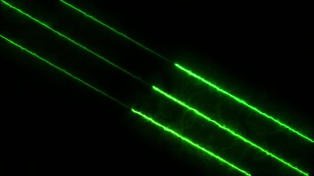 Abstract glowing bule color neon lines motion background. Abstract green color neon light animated on a dark background. Abstract neon Lines moving up screen save.
