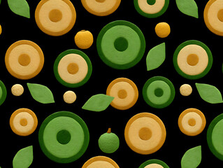 Fototapeta premium energetic summer background with abstract swirling shapes in bright summer colors on a dark backgrou