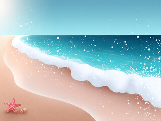 serene summer background with a soft, textured pattern in shades of light blue and sandy beige