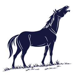 silhouette horse on white background 