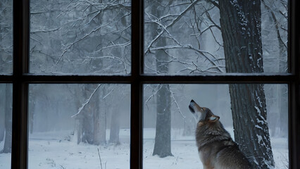 dog in the snow