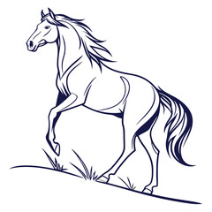 silhouette horse on white background 