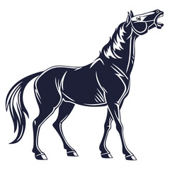 silhouette horse on white background 