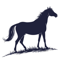 silhouette horse on white background 