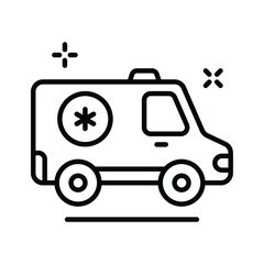 Get this linear style icon of ambulance rescue © DesignView