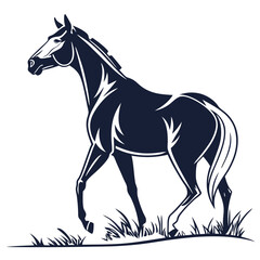 silhouette horse on white background 