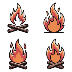 Illustrated Campfire Icons Depicting Regret and the Spirit of Forgiveness