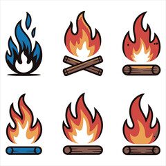 Colorful Flame Vector Collection Reflecting Forgiveness and Emotion