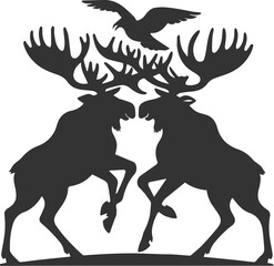 Forest animal moose vector black illustration silhouette