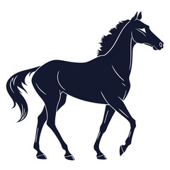silhouette horse on white background 