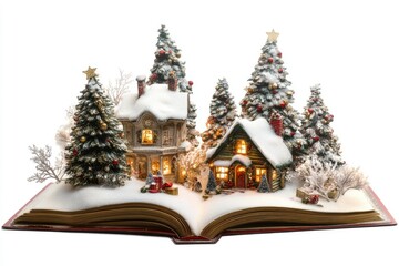 Sharp Picture of Delightful Christmas Tales Isolated on White Background, Depth of Field