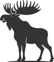 Forest animal moose vector black illustration silhouette