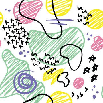 cute abstrack doodle vector set with white background.eps