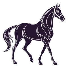 silhouette horse on white background 