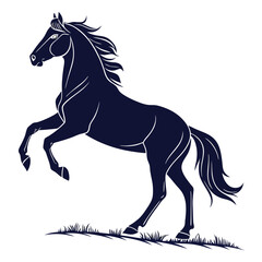 silhouette horse on white background 