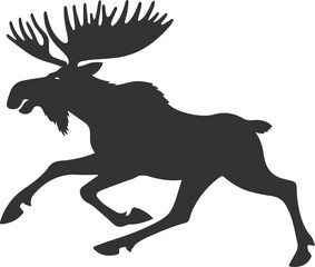 Forest animal moose vector black illustration silhouette