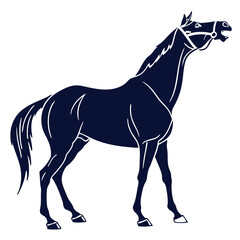 silhouette horse on white background 