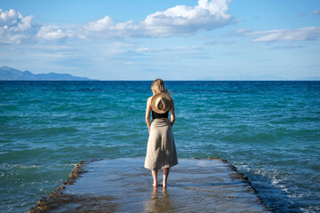 Young woman and the ocean