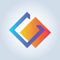 Company logo design art template with a silver background