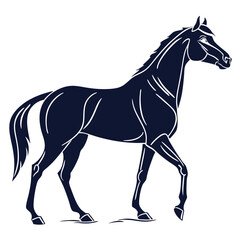 silhouette horse on white background 