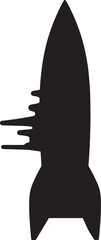 Silhouette of a Rocket Launching into Space A Simple Vector Graphic