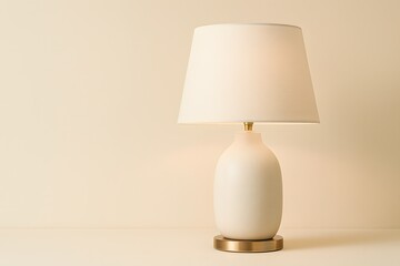 Modern Ceramic Table Lamp on Cream Backdrop