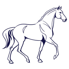 silhouette horse on white background 