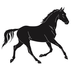 silhouette horse on white background 