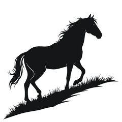 silhouette horse on white background 