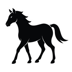 silhouette horse on white background 