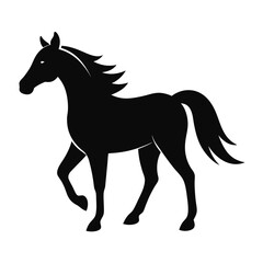 silhouette horse on white background 
