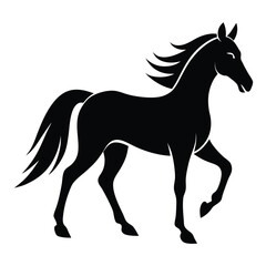 silhouette horse on white background 