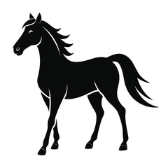 silhouette horse on white background 