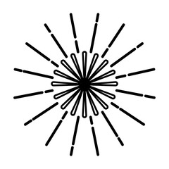 Made in uk a Simple firework drawing with stars vector icon line art style.