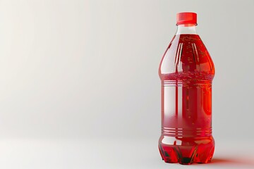 Vibrant Color Visual of Plastic Bottle of Soft Drink Isolated on White with Clipping Path