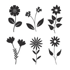 Flower icon set vector