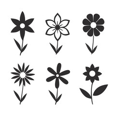 Flower icon set vector