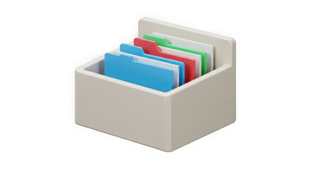 Organized Data: Colorful File Folders in Desktop Organizer