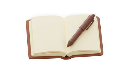 Open Notebook with Pen:  Writing, Journaling, Note-Taking, and Education Concept