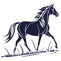 silhouette horse on white background 