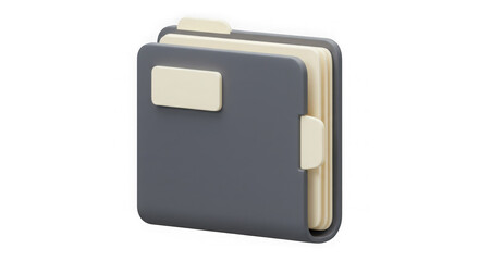 Obraz premium 3D Render: Organized Files, Data Management Icon, Digital Archive, Document Folder