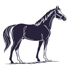 silhouette horse on white background 
