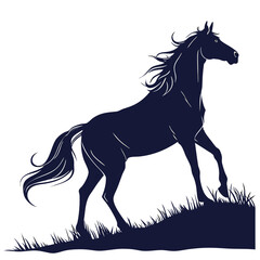 silhouette horse on white background 