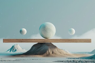 High Quality Picture of Levitating Elements Mockup Design