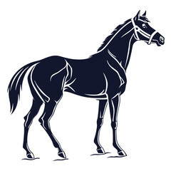 silhouette horse on white background