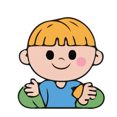 Obraz premium Cute cartoon boy smiling and playing