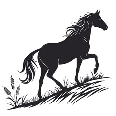 silhouette horse on white background