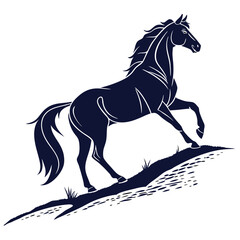 silhouette horse on white background